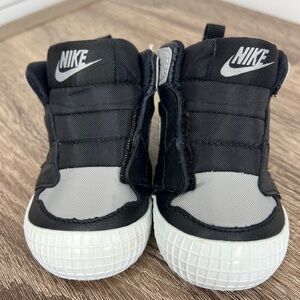 Nike Jordan Black and Gray Crib Sneakers with Velcro
